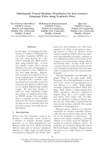 Multimodal neural machine translation for low-resource language pairs ...